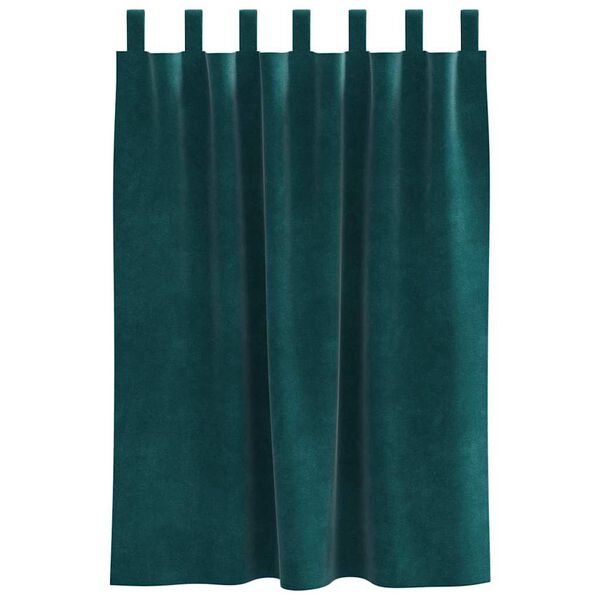 vidaXL Cortinas opacas 2 pcs Verde oscuro 140 x 140 cm Terciopelo