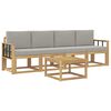 vidaXL Conjunto de sof&aacute;s de exterior 5 uds. Blanco y Gris Claro