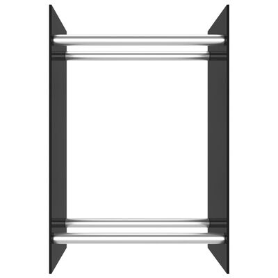 vidaXL Leñero de vidrio negro 40x35x60 cm