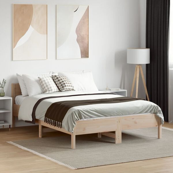 vidaXL Estructura de cama sin colch&oacute;n madera maciza de pino 120x190 cm