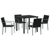 vidaXL Conjunto de Comedor de Jard&iacute;n 5 uds. Negro y Gris