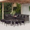 vidaXL Set comedor de jard&iacute;n 6 pzas con cojines rat&aacute;n sint&eacute;tico negro