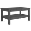 vidaXL Mesa de centro de madera maciza de pino gris 80x50x40 cm