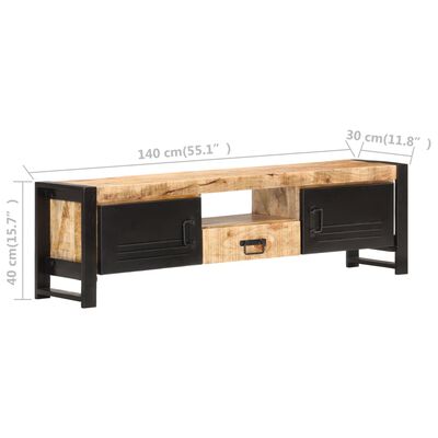 vidaXL Mueble para TV madera de mango rugosa 140x30x40 cm