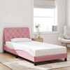 vidaXL Estructura de cama sin colch&oacute;n terciopelo rosa 100x200 cm