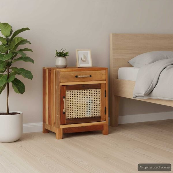 vidaXL Mesita de noche de madera maciza reciclada 40x30x50 cm