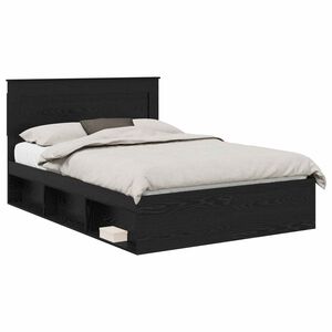 vidaXL Estructura de cama Negro 160 x 200 cm Madera de pino macizo