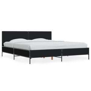vidaXL Estructura de cama madera de ingenier&iacute;a y metal negro 200x200cm