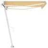 vidaXL Toldo manual retr&aacute;ctil con luz LED amarillo y blanco 300x250 cm