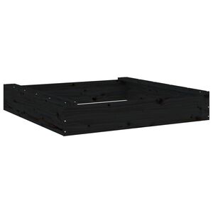 vidaXL Arenero con asientos cuadrado madera maciza de pino negro