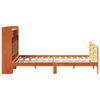 vidaXL Cama con estantería sin colchón madera maciza marrón 135x190cm