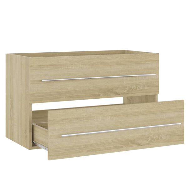 vidaXL Mueble de lavabo madera de ingeniería roble Sonoma 80x38,5x48cm
