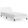 vidaXL Estructura de cama Dover cuero sint&eacute;tico blanco 100x203cm