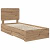 vidaXL Estructura de cama con cabecera Roble artesanal 90 x 190 cm