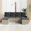 vidaXL Conjunto de sof&aacute; de jard&iacute;n 6 pcs Gris Claro Rattan de Poli&eacute;ster