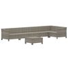 vidaXL Set de muebles de jard&iacute;n 7 pzas y cojines rat&aacute;n sint&eacute;tico gris