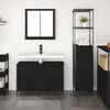 vidaXL Juego de muebles de baño con cajón con puerta 2 pcs Roble negro