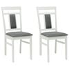 vidaXL Silla de comedor 2 uds. Madera de Caucho S&oacute;lido y gris