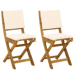 vidaXL Sillas Bistro de Exterior 2 uds. Blanco Crema