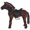 vidaXL Caballo de peluche de pie marr&oacute;n oscuro XXL