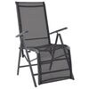 vidaXL Tumbona reclinable de aluminio y textilene negro