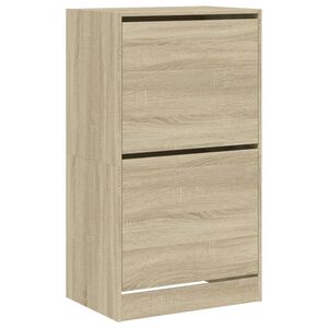 vidaXL Zapatero 2 cajones abatibles roble Sonoma 60x42x108 cm