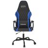 vidaXL Silla gaming de masaje cuero sint&eacute;tico negro y azul