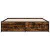 vidaXL Estructura cama madera ingenier&iacute;a metal roble ahumado 180x200cm