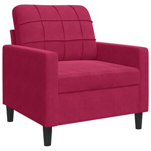 vidaXL Sill&oacute;n de terciopelo rojo tinto 60 cm