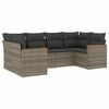 vidaXL Set de muebles de jard&iacute;n 6 pzas y cojines rat&aacute;n sint&eacute;tico gris