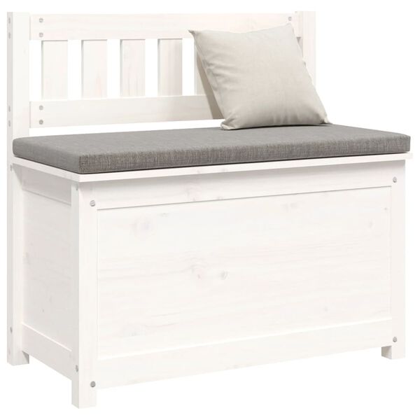 vidaXL Banco de madera maciza de pino blanco 80x41x77 cm