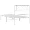 vidaXL Estructura cama sin colch&oacute;n con cabecero metal blanco 90x200 cm