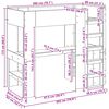 vidaXL Estructura de litera con escritorio Roble ahumado 80 x 200 cm