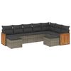 vidaXL Set de muebles de jard&iacute;n 9 pzas y cojines rat&aacute;n sint&eacute;tico gris