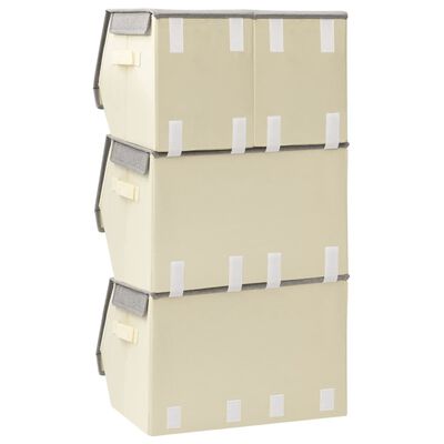 vidaXL Cajas de almacenaje 2 uds tela gris 50x30x25 cm