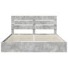 vidaXL Cama con almacenamiento con cabecera Gris Concreto 200 x 200 cm