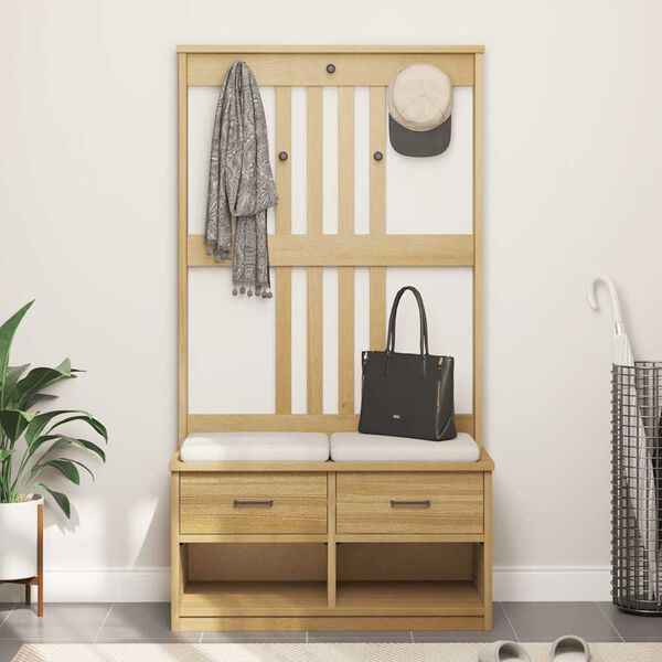 vidaXL Perchero de entrada SANDNES madera maciza de pino 87x40x159,5cm