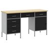 vidaXL Armario de trabajo 3 pcs Negro Madera Ingenierizada y Acero