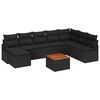 vidaXL Conjunto de sof&aacute;s de jard&iacute;n 9 uds. Negro rat&aacute;n sint&eacute;tico