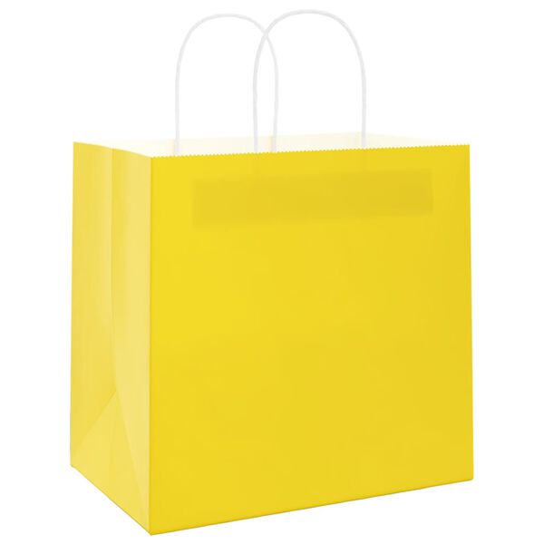 vidaXL Bolsas de papel con asas 250 uds amarillas 26x17x25 cm