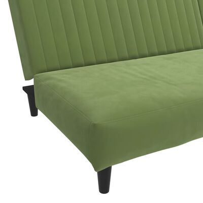 vidaXL Sofá cama de 2 plazas terciopelo verde claro