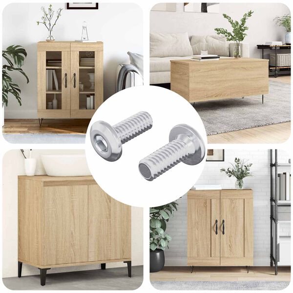 vidaXL Tornillo de Bloqueo de Cabeza 2 pcs Plateado M6 x 15 mm Acero