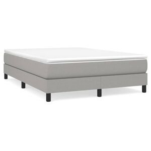 vidaXL Estructura de cama con somier tela gris claro 140x190 cm
