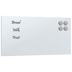 vidaXL Pizarra magn&eacute;tica de pared vidrio templado blanco 40x20 cm