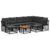 vidaXL Conjunto de sof&aacute;s de exterior 10 pcs Negro y Gris oscuro