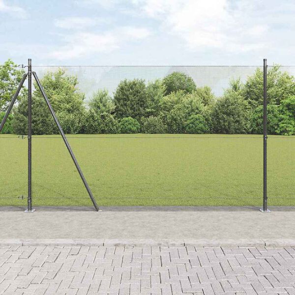 vidaXL Poste de Valla Gris 25 x 1,4 m (malla de 12 x 12 mm)