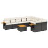 vidaXL Set de sof&aacute;s de jard&iacute;n 10 pzas cojines rat&aacute;n sint&eacute;tico negro