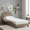 vidaXL Estructura de cama Viana sin colch&oacute;n cuero sint&eacute;tico capuchino 90x190 cm
