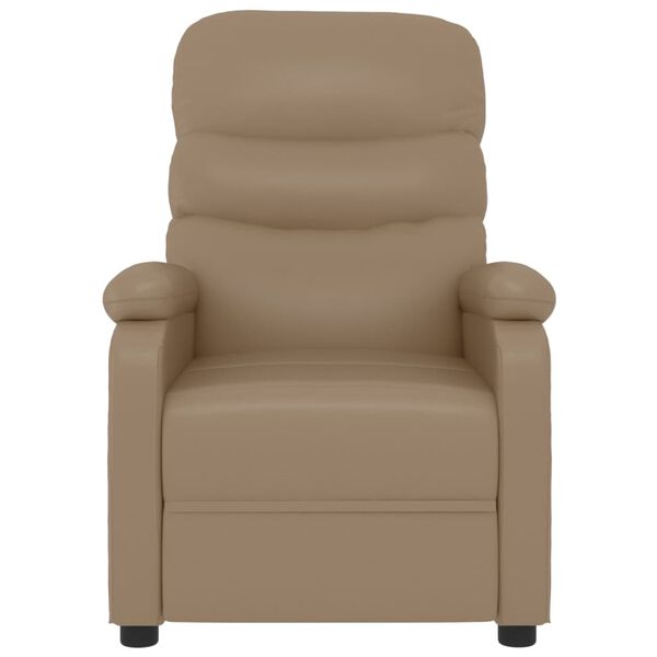 vidaXL Sill&oacute;n reclinable de cuero sint&eacute;tico color capuchino