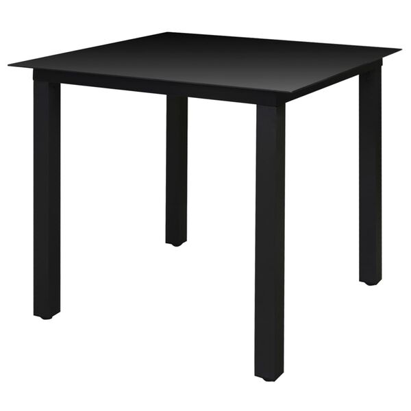 vidaXL Set comedor jard&iacute;n con sillas plegables 5 piezas aluminio negro